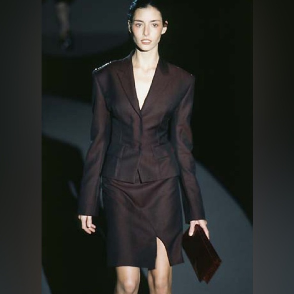 Gucci By Tom Ford Fall/Winter 1997 Burgundy Runway Skirt Size IT 46
